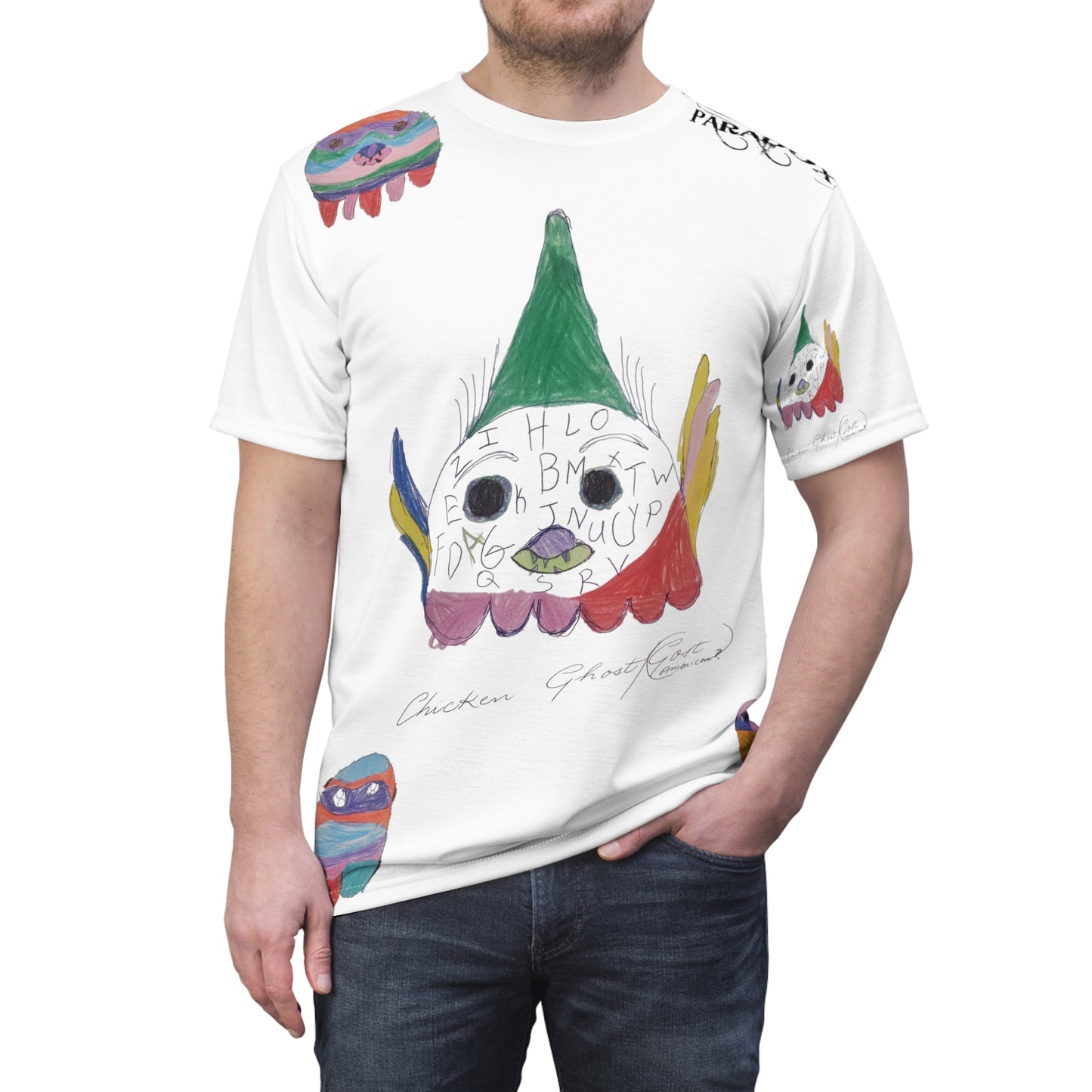 T-Shirt Chicken Ghost and Friends Unisex Tee by Geleen