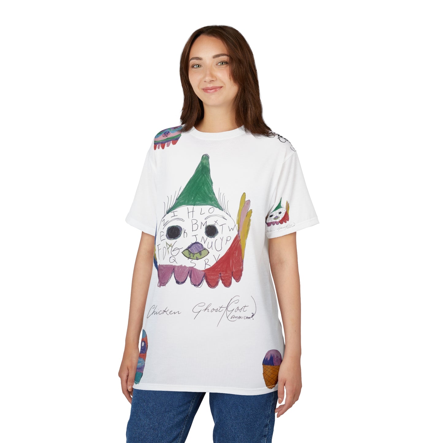 T-Shirt Chicken Ghost and Friends Unisex Tee by Geleen