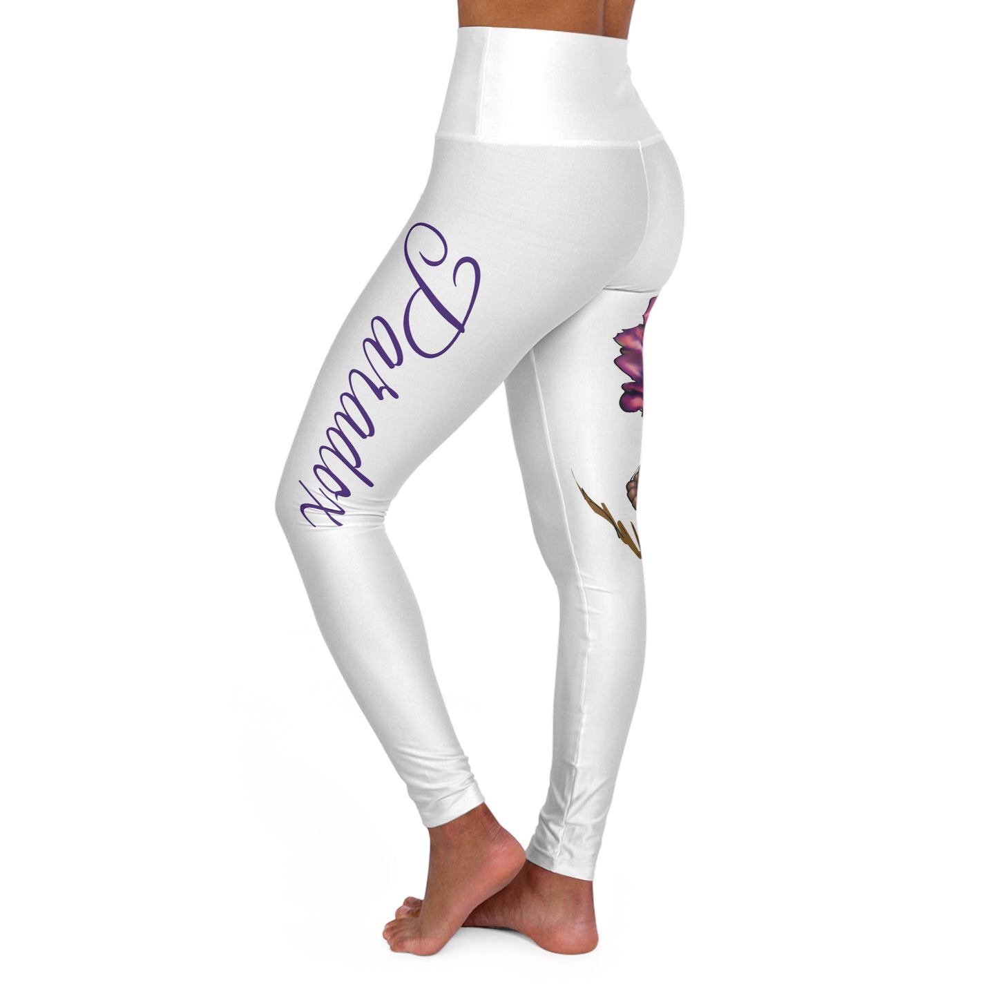 Paradox High Waisted Yoga Leggings Pink Rose Face