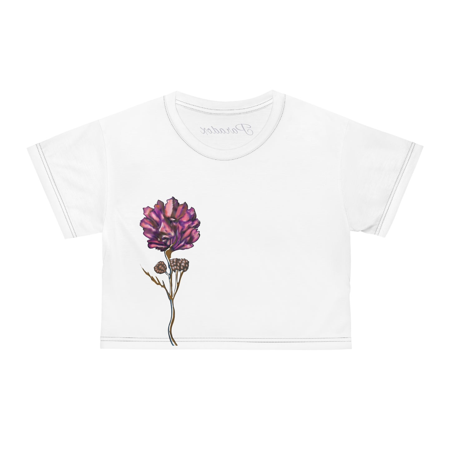 Paradox Crop Tee (AOP) Pink Rose Face